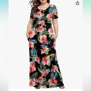 "hawaiian maxi dresses for women luau”